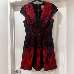 Vince Camuto Red and Black Mini Dress